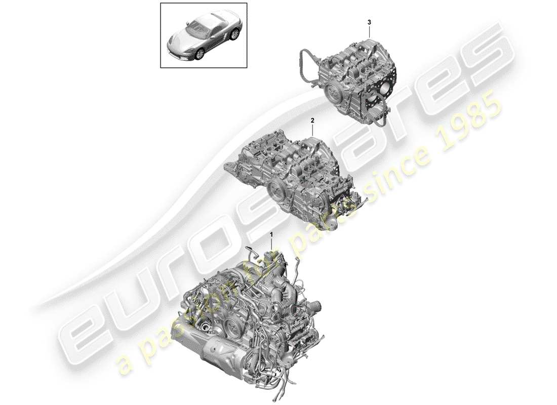 porsche 2018 (718 boxster) replacement engine part diagram