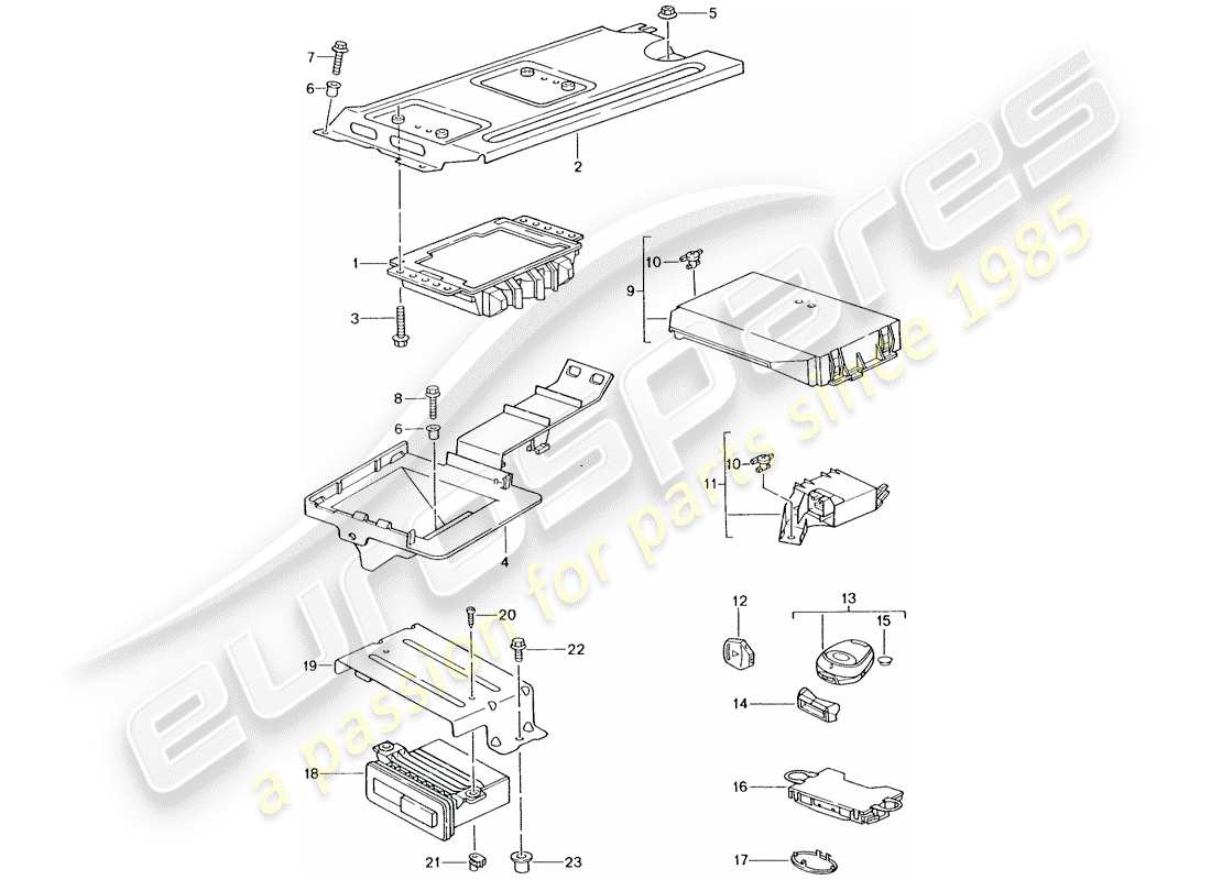 porsche 2002 (996 turbo / gt2) control units part diagram