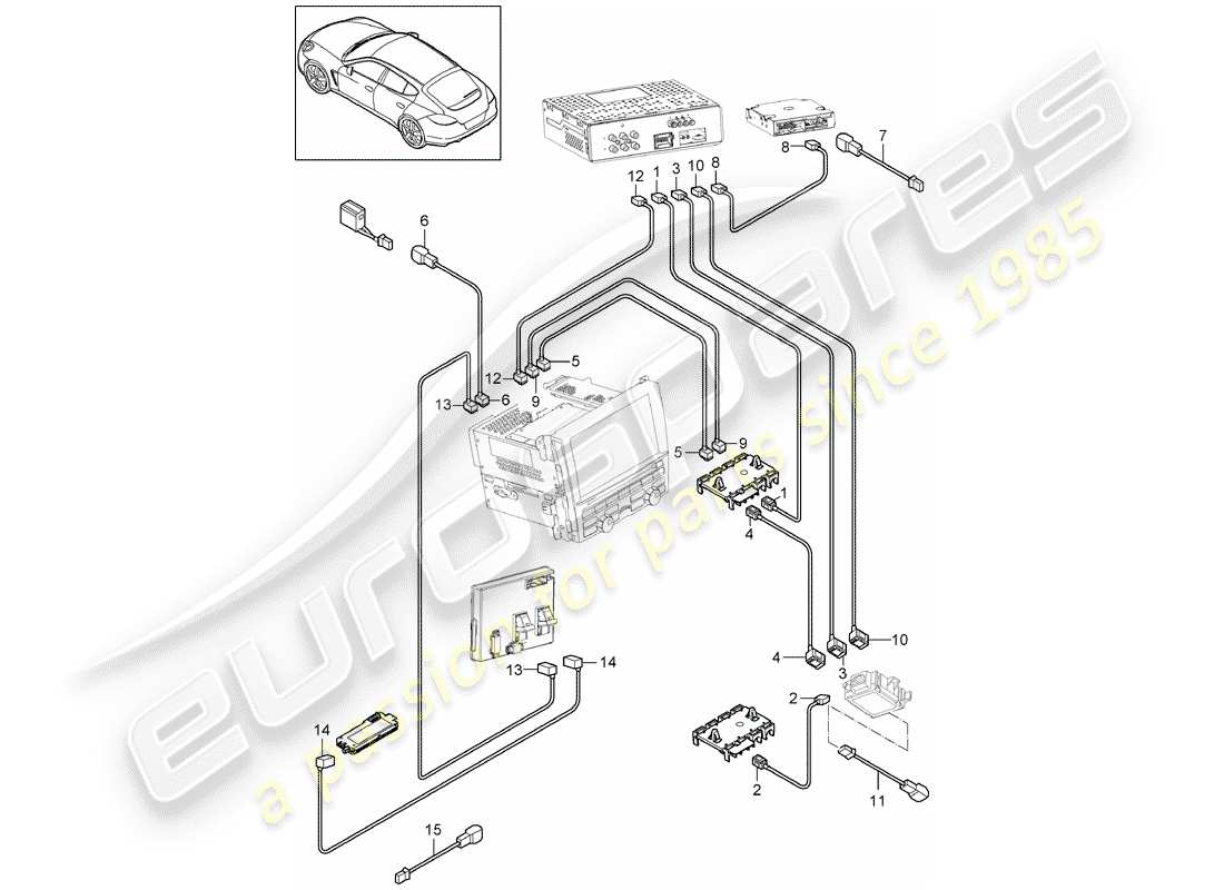 porsche 2011 (panamera 970) connecting line part diagram