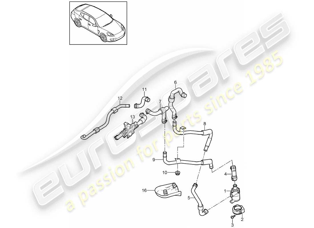 porsche 2012 (panamera 970) hot air line part diagram