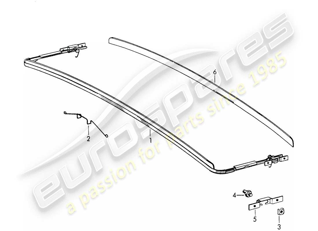 porsche 1964 (356b/356c) wind deflector - sunroof - electric part diagram
