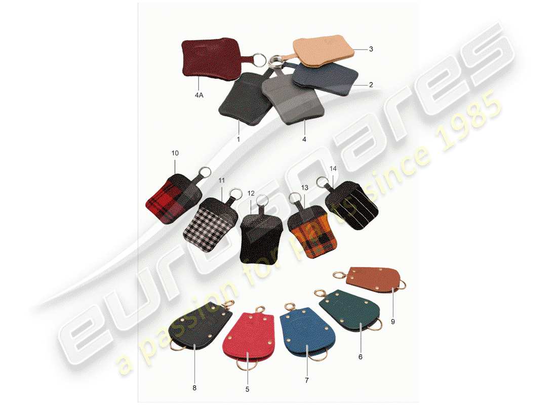 porsche 1963 (356b/356c) schluessel-etui - leather part diagram