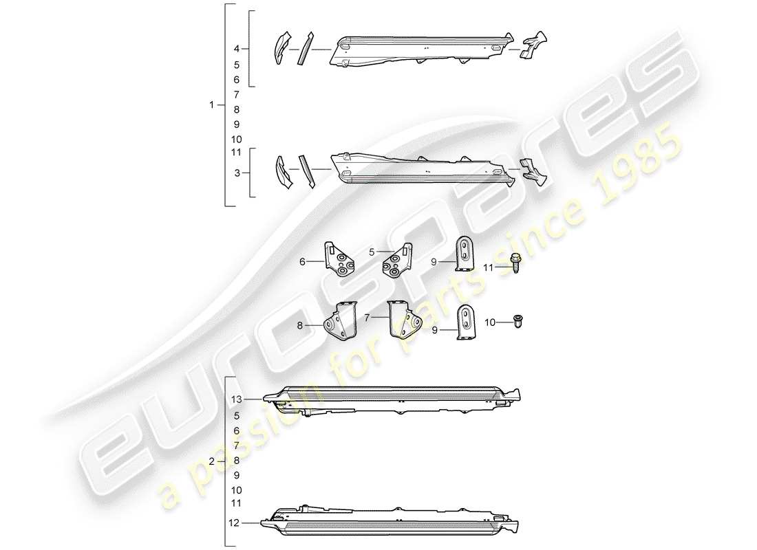porsche tequipment cayenne (2019) side member trim parts diagram