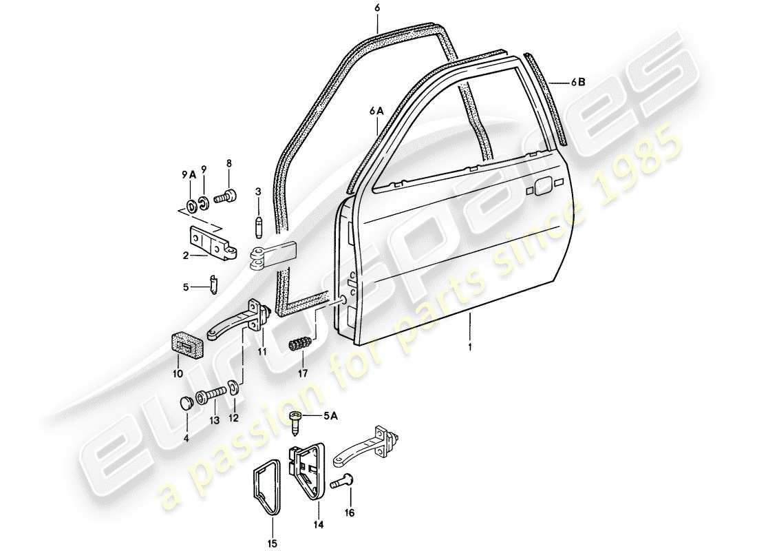 porsche 1978 (924) door part diagram