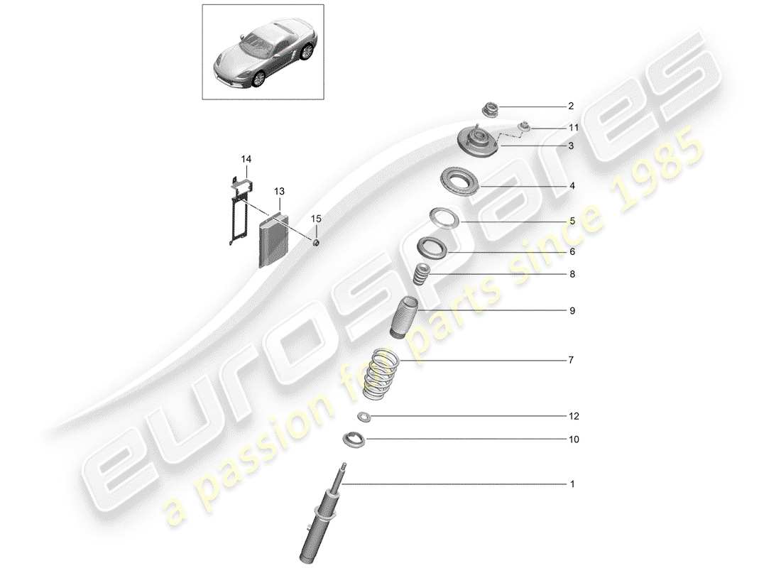 porsche 2019 (718 boxster) suspension part diagram