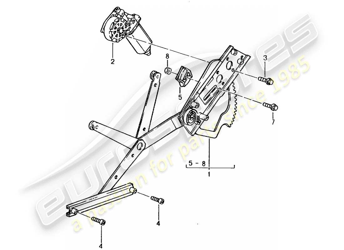 porsche 1998 (993) window regulator - electric parts diagram