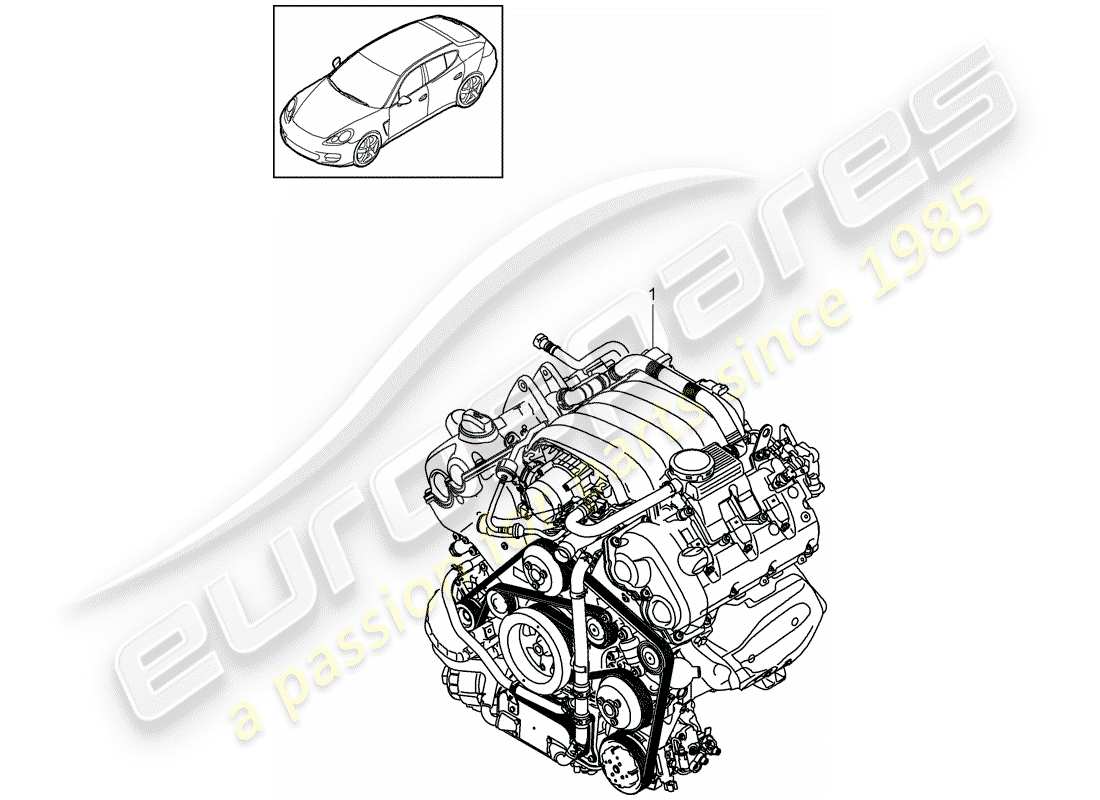 porsche panamera 970 (2011) replacement engine parts diagram