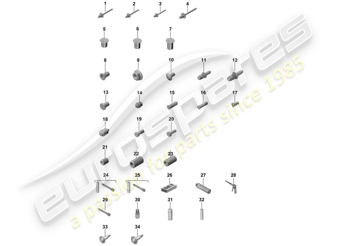 porsche 2018 (panamera 971-1) fasteners part diagram