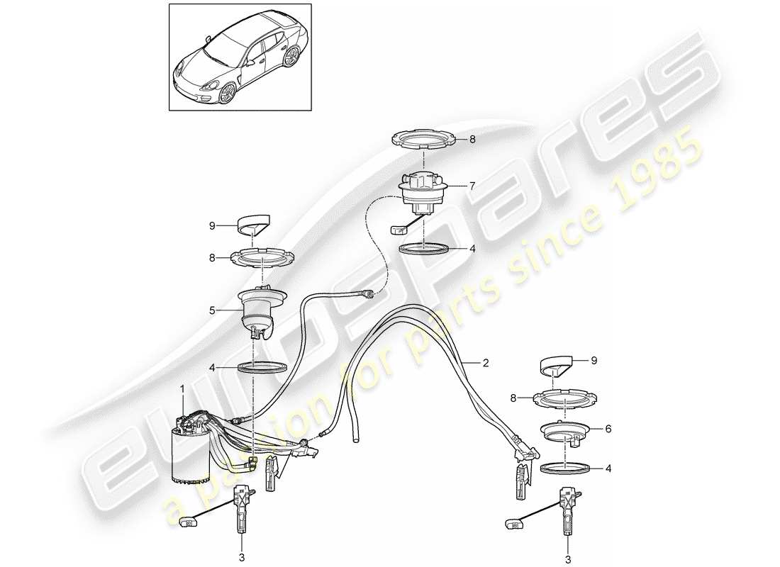 porsche 2014 (panamera 970) fuel tank part diagram
