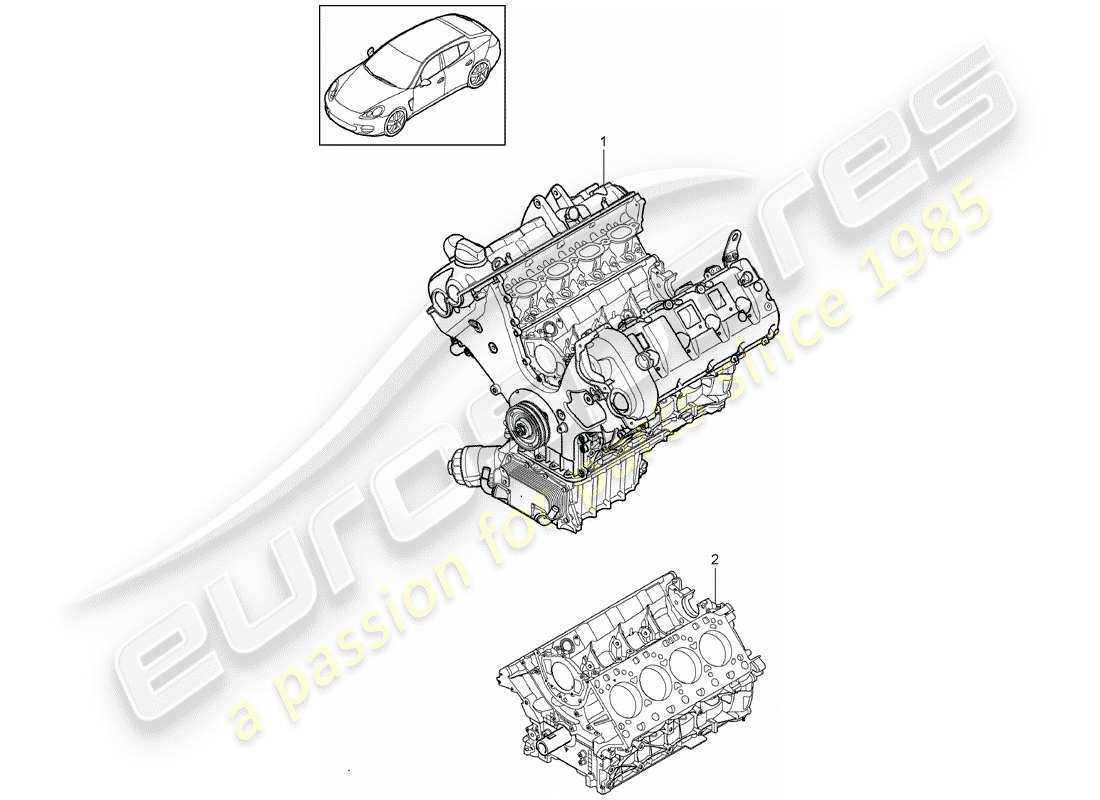 porsche 2014 (panamera 970) long block part diagram