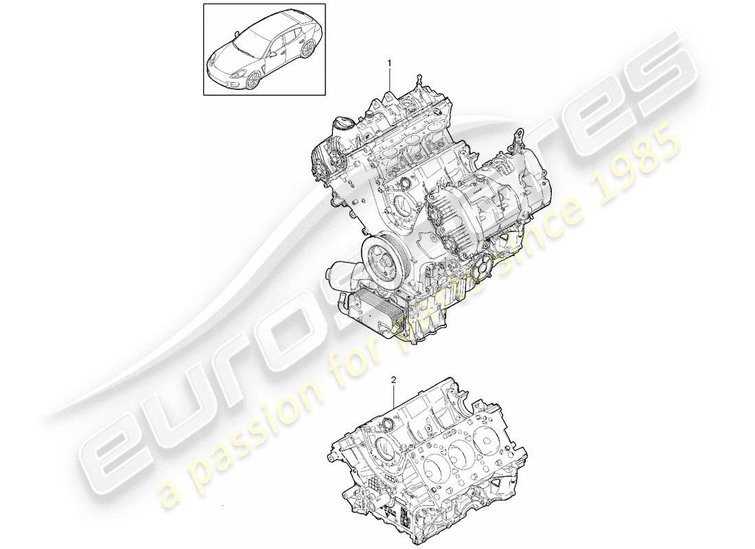 porsche 2014 (panamera 970) long block part diagram