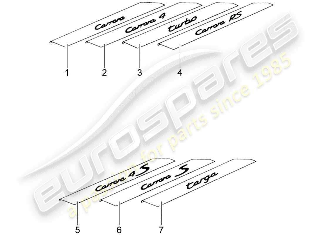 porsche classic accessories (1957) scuff plate - sill panel part diagram