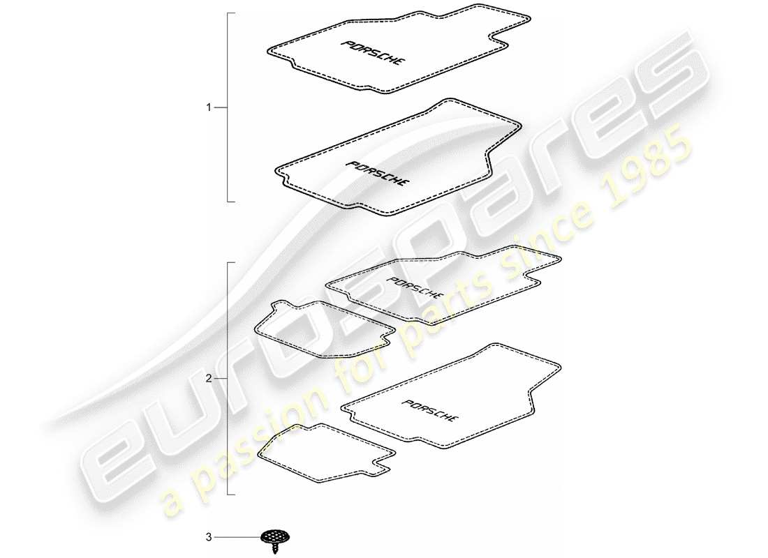 porsche tequipment catalogue (2006) floor mats parts diagram