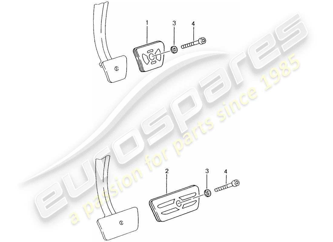 porsche 2005 (tequipment) vertical pedal adjustment part diagram