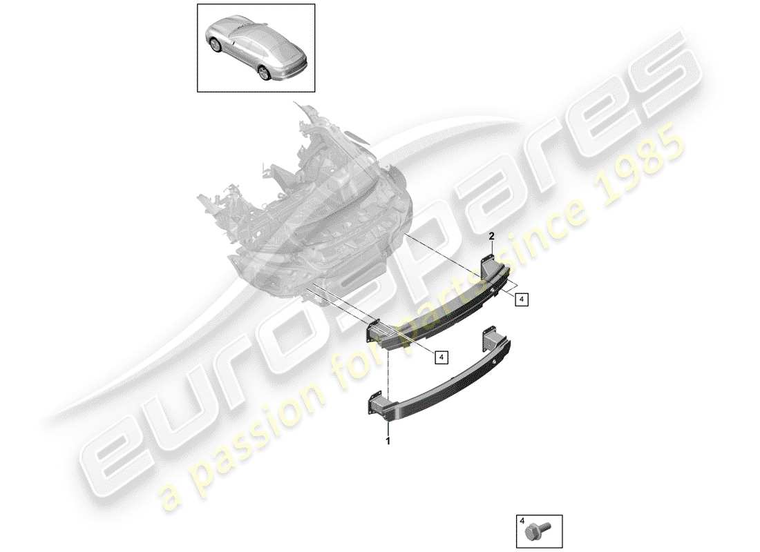 porsche 2018 (panamera 971-1) bumper bracket part diagram