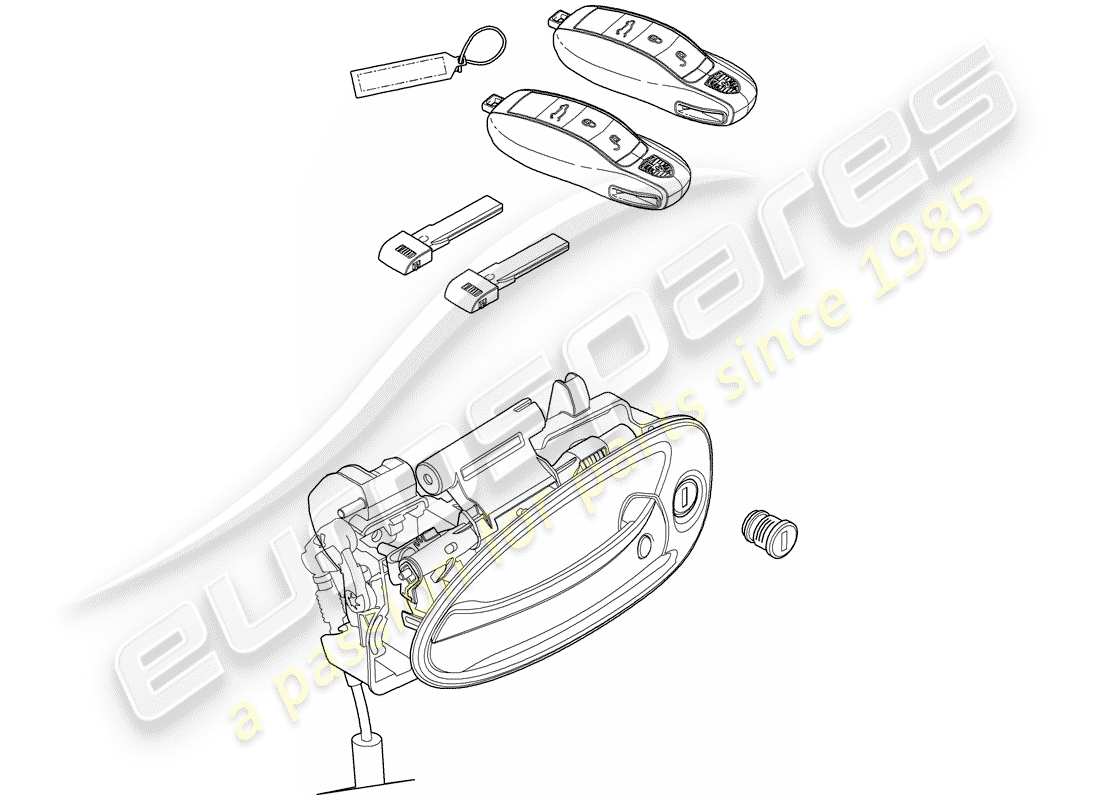 porsche 2013 (panamera 970) set of locks part diagram