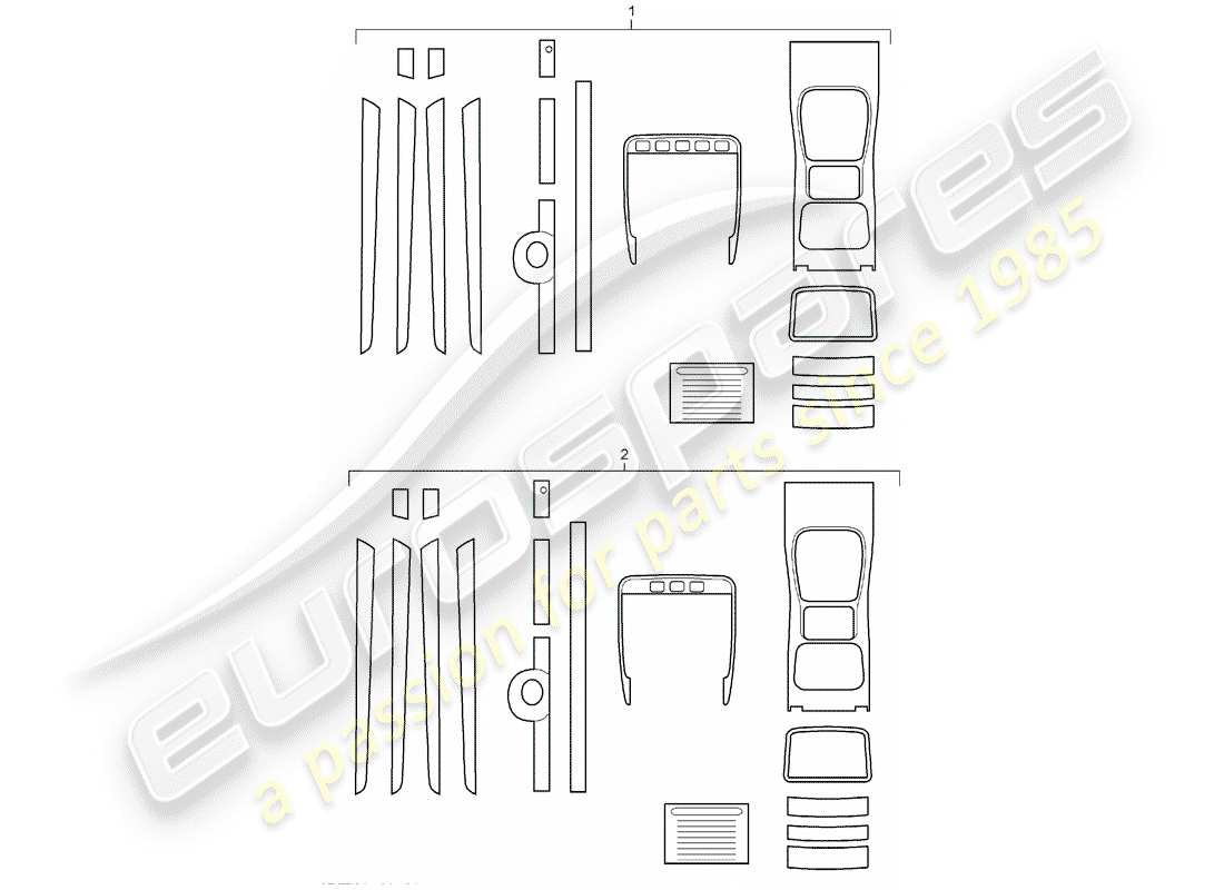 porsche 2013 (tequipment cayenne) 1 set trim moldings for part diagram