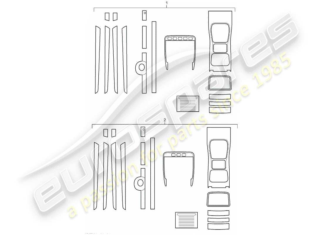 porsche tequipment cayenne (2013) 1 set trim moldings for part diagram