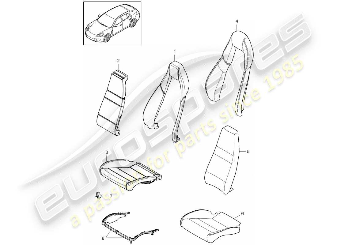 porsche 2011 (panamera 970) foam part part diagram