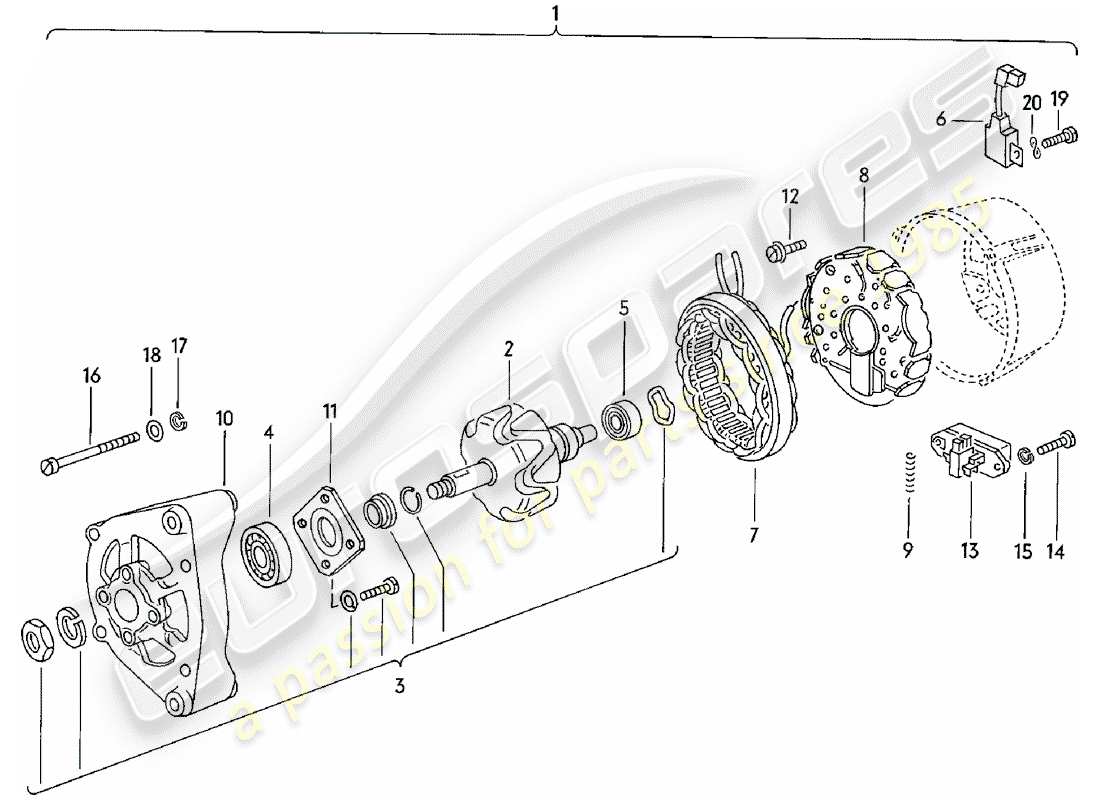 porsche 924 (1981) alternator part diagram