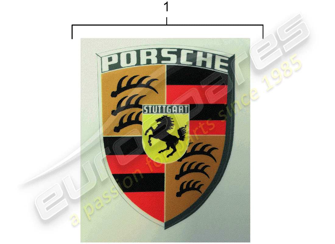 porsche classic accessories (1997) sticker - porsche crest part diagram