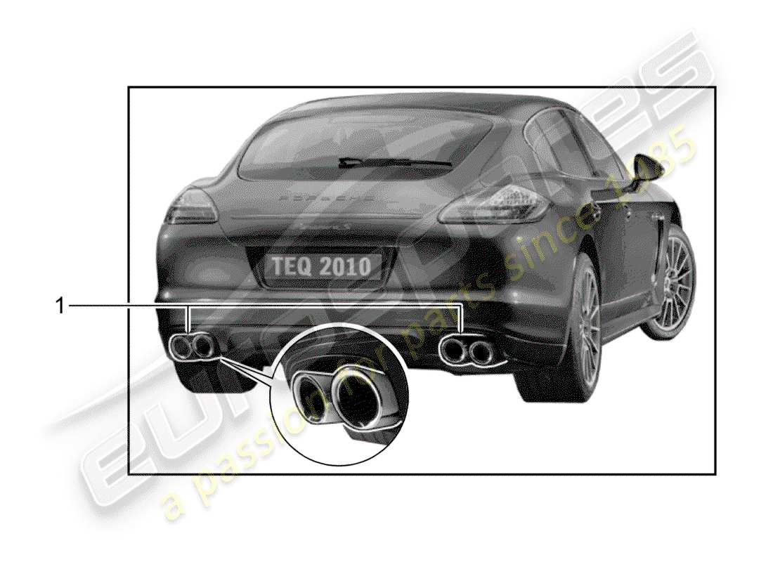 porsche 2019 (tequipment panamera) tailpipe part diagram