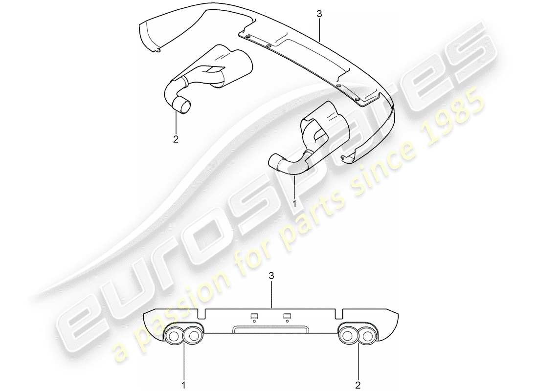 porsche 2019 (tequipment cayenne) tailpipe part diagram