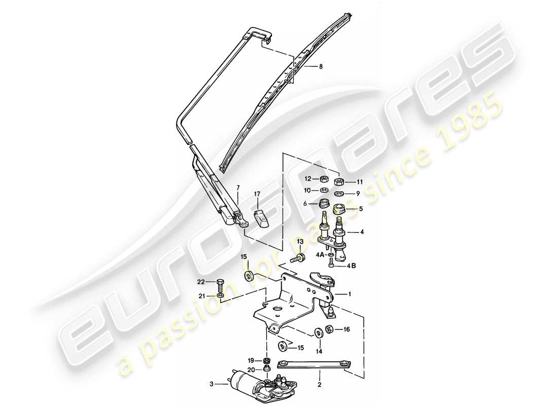 porsche 1986 (928) rear window wiper part diagram