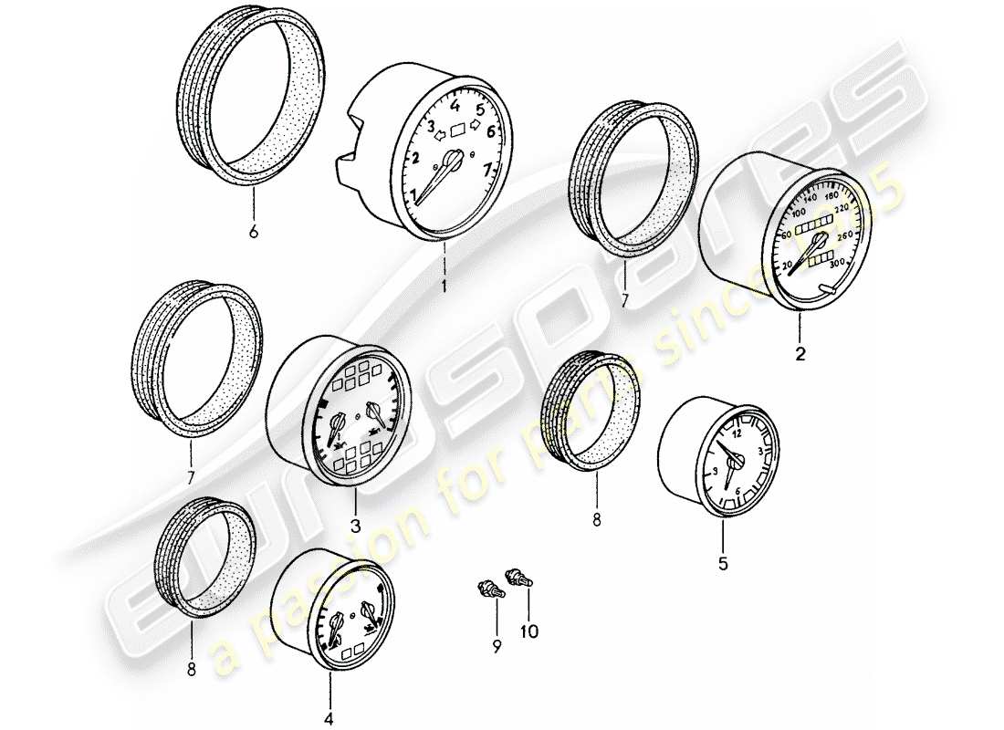 porsche 1998 (993) instruments parts diagram
