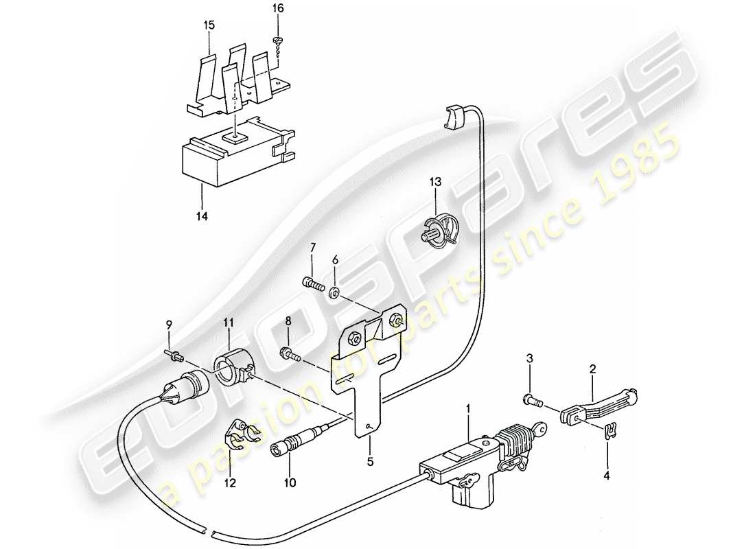 porsche 1990 (944) central locking system part diagram