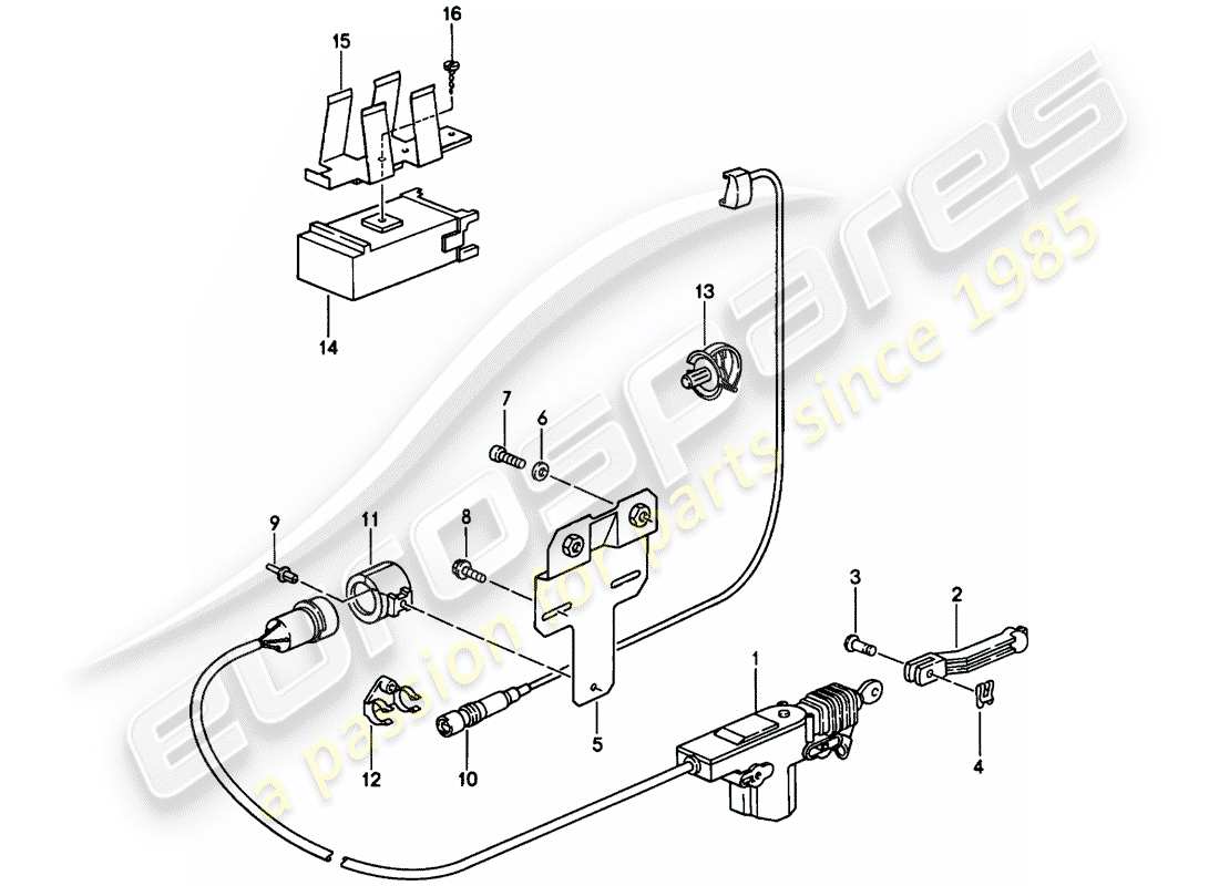 porsche 1988 (944) central locking system - d - mj 1986>> part diagram