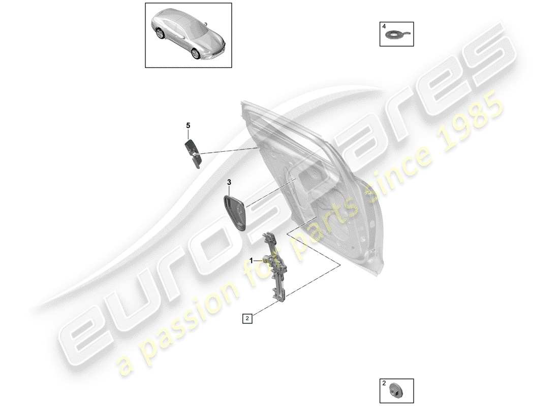porsche 2020 (panamera 971-1) window regulator part diagram