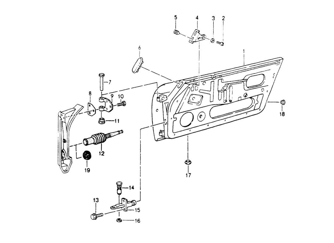 porsche 1994 (964) door shell parts diagram