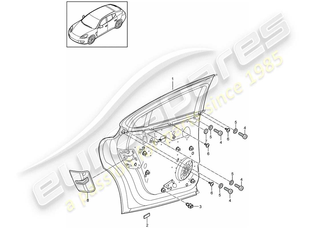 porsche panamera 970 (2016) window regulator part diagram