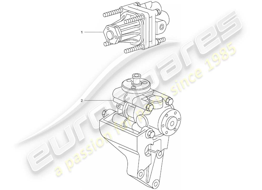 porsche 2008 (refurbished and exchange catalogue) power-steering pump part diagram