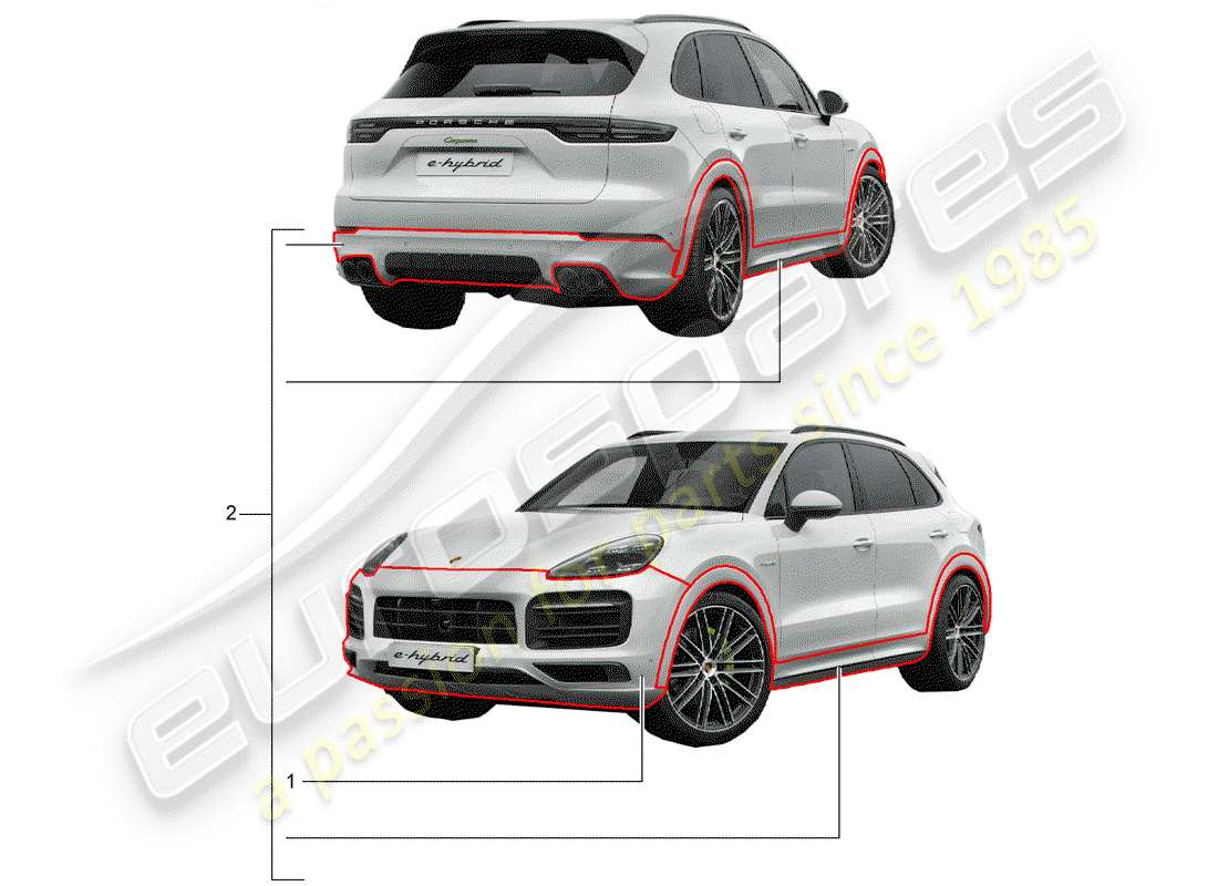 porsche 2010 (tequipment cayenne) sport design package part diagram