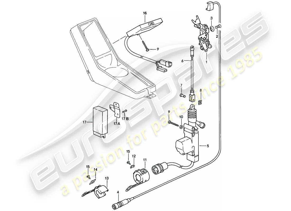 porsche 911 (1986) central locking system parts diagram