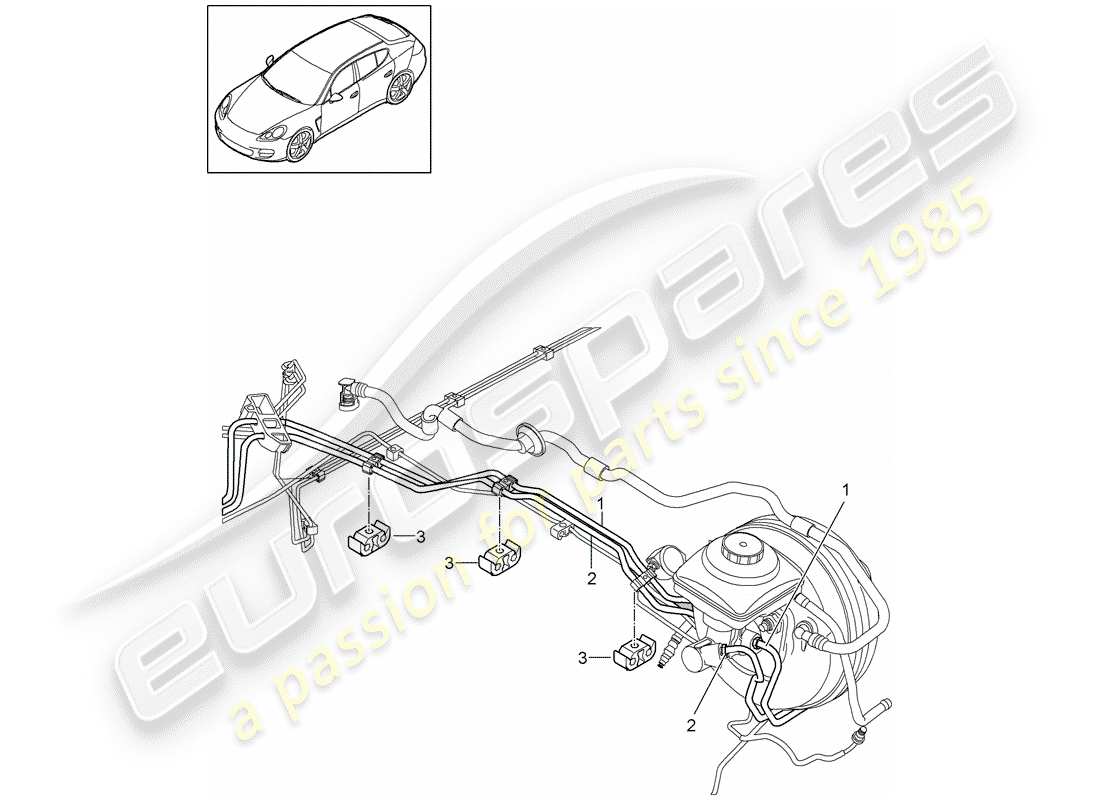porsche 2015 (panamera 970) brake lines part diagram