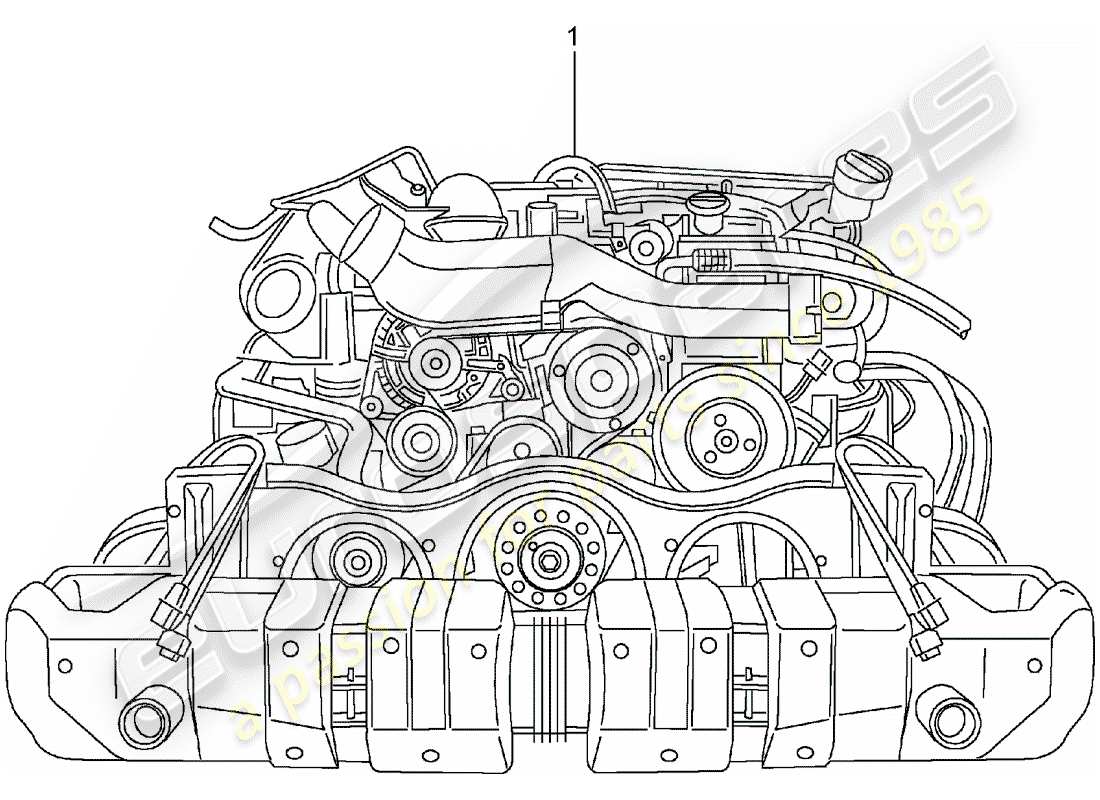 porsche replacement catalogue (1984) replacement engine part diagram