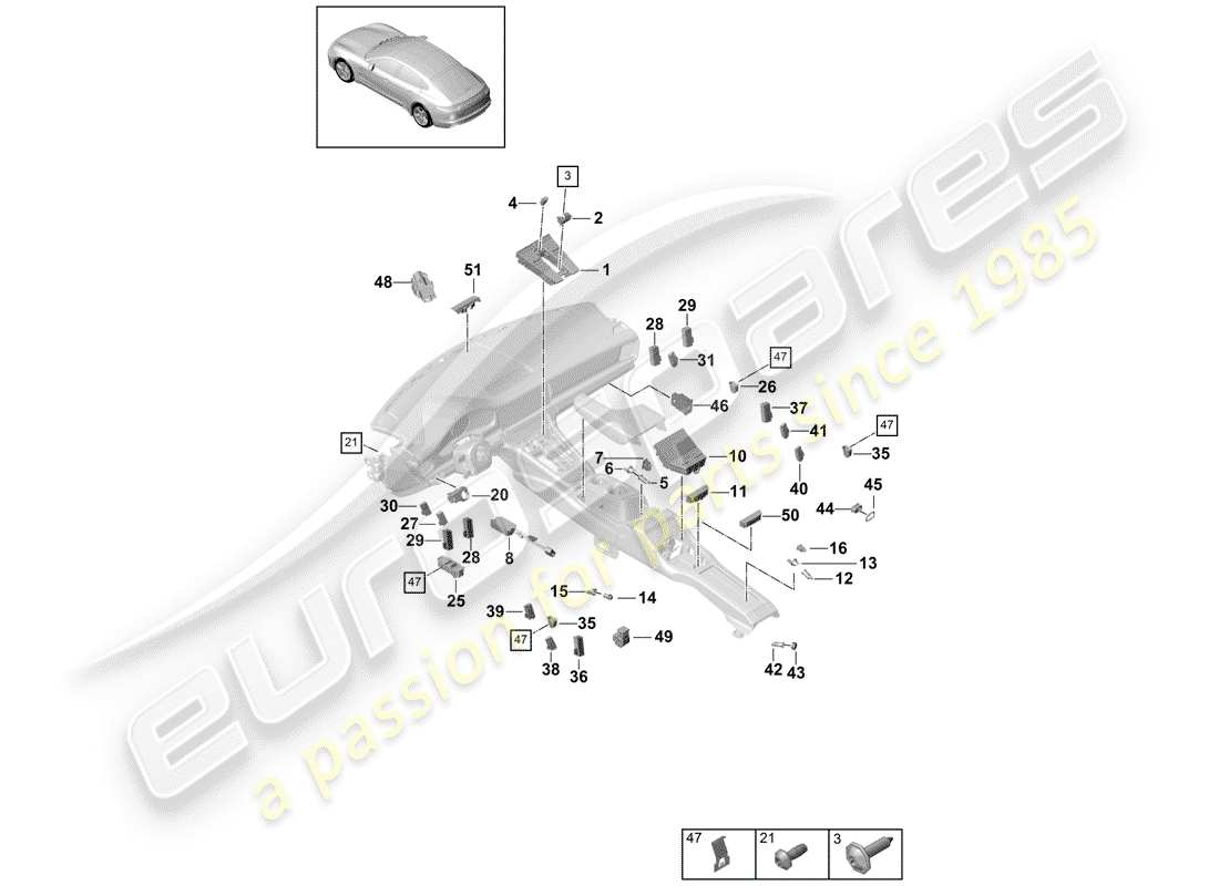porsche 2020 (panamera 971-1) multiple switch part diagram