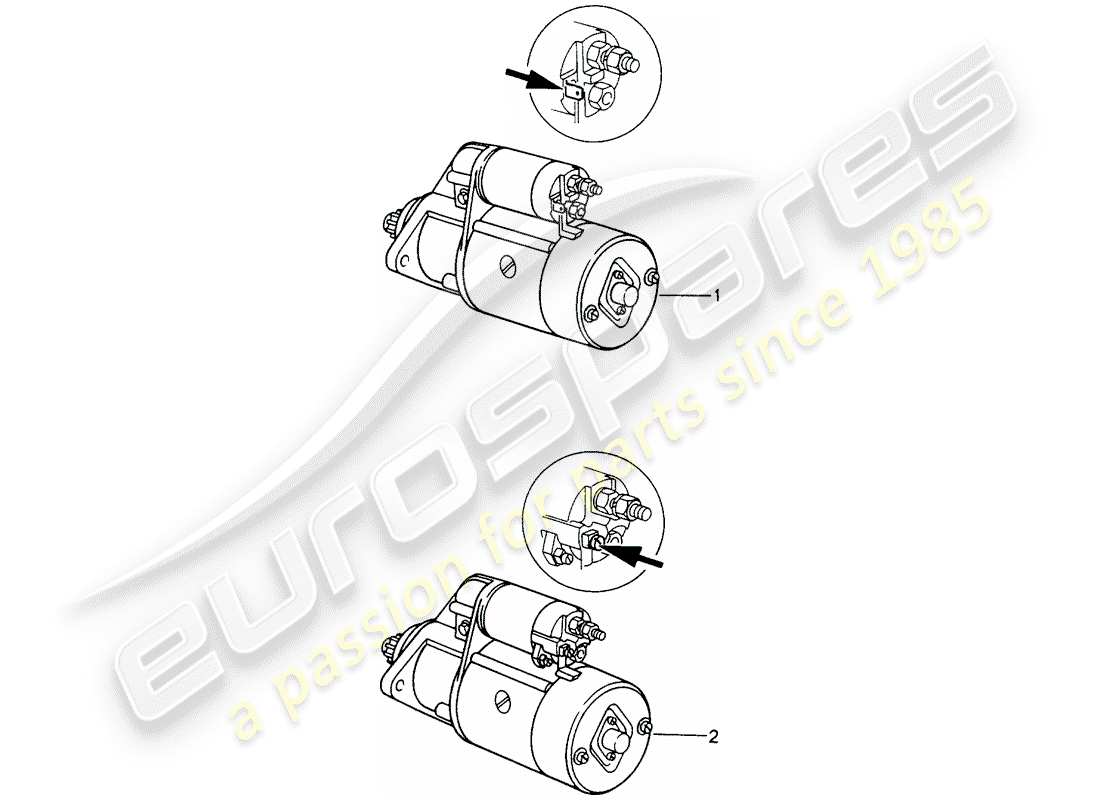 porsche replacement catalogue (1970) starter part diagram