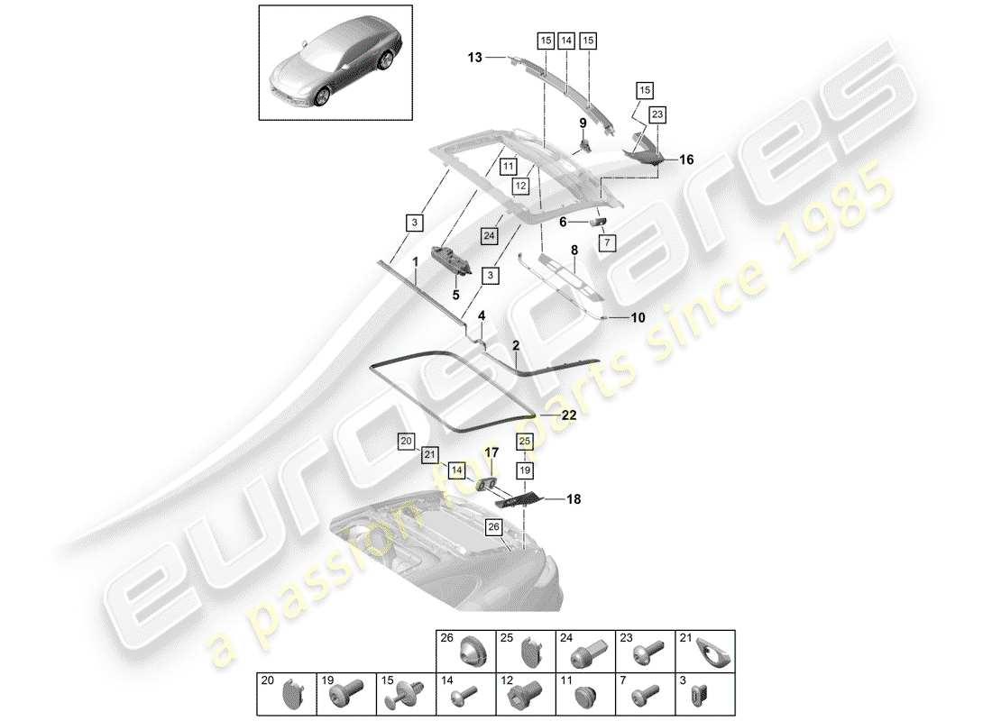 porsche 2019 (panamera 971-1) gaskets part diagram
