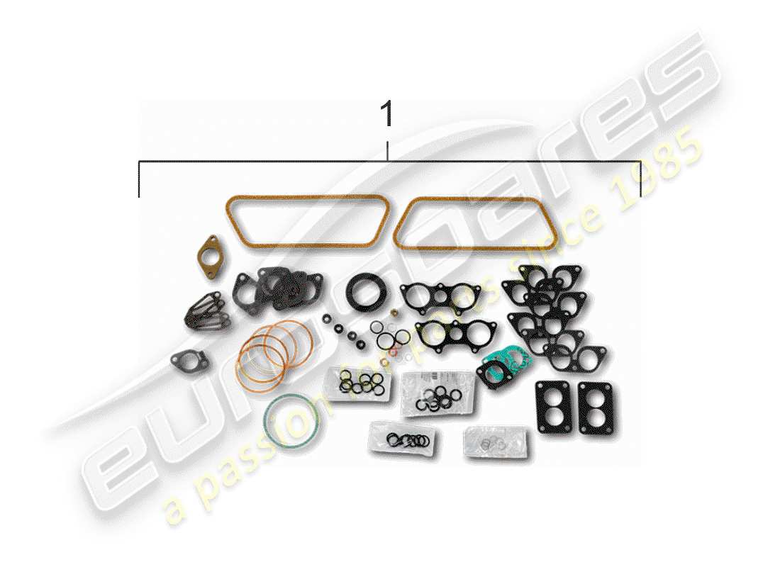 porsche 1964 (356b/356c) gasket set - engine - crankcase - piston rings part diagram