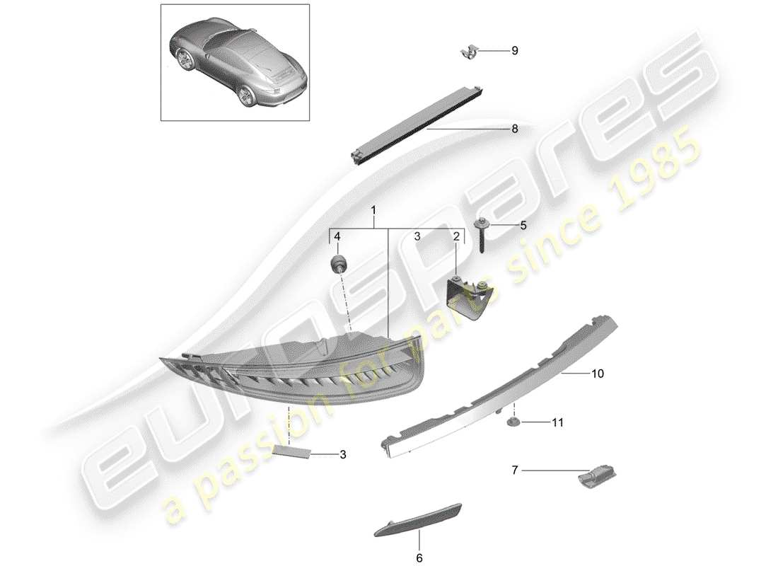 porsche 2014 (991-1) rear light part diagram