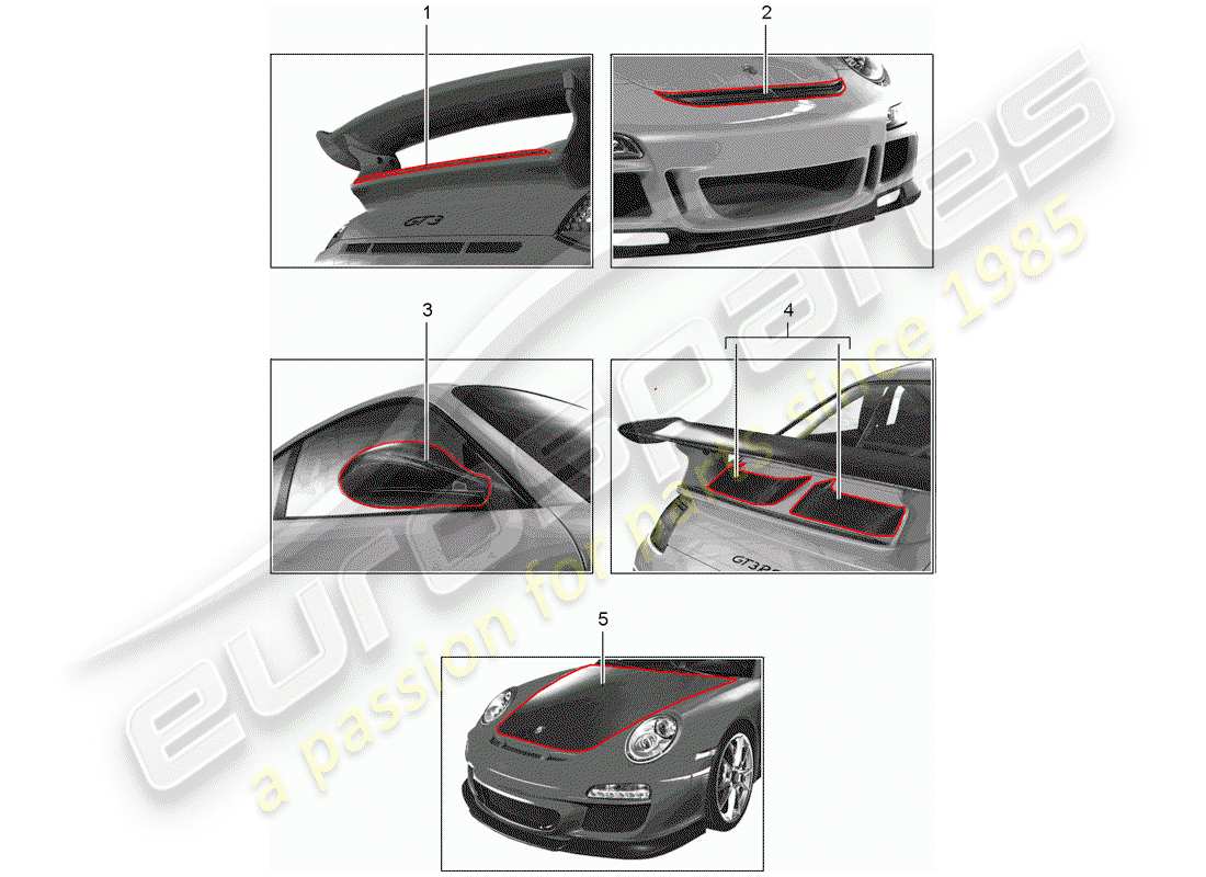 porsche 2011 (tequipment) motor sports part diagram