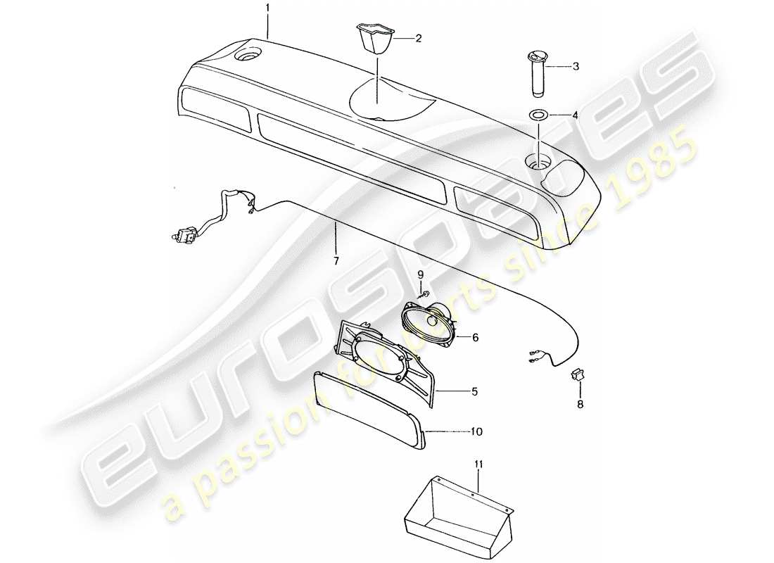 porsche 1997 (986 boxster) stowage box - f 98-ws605 603>> - d - mj 1998>> part diagram