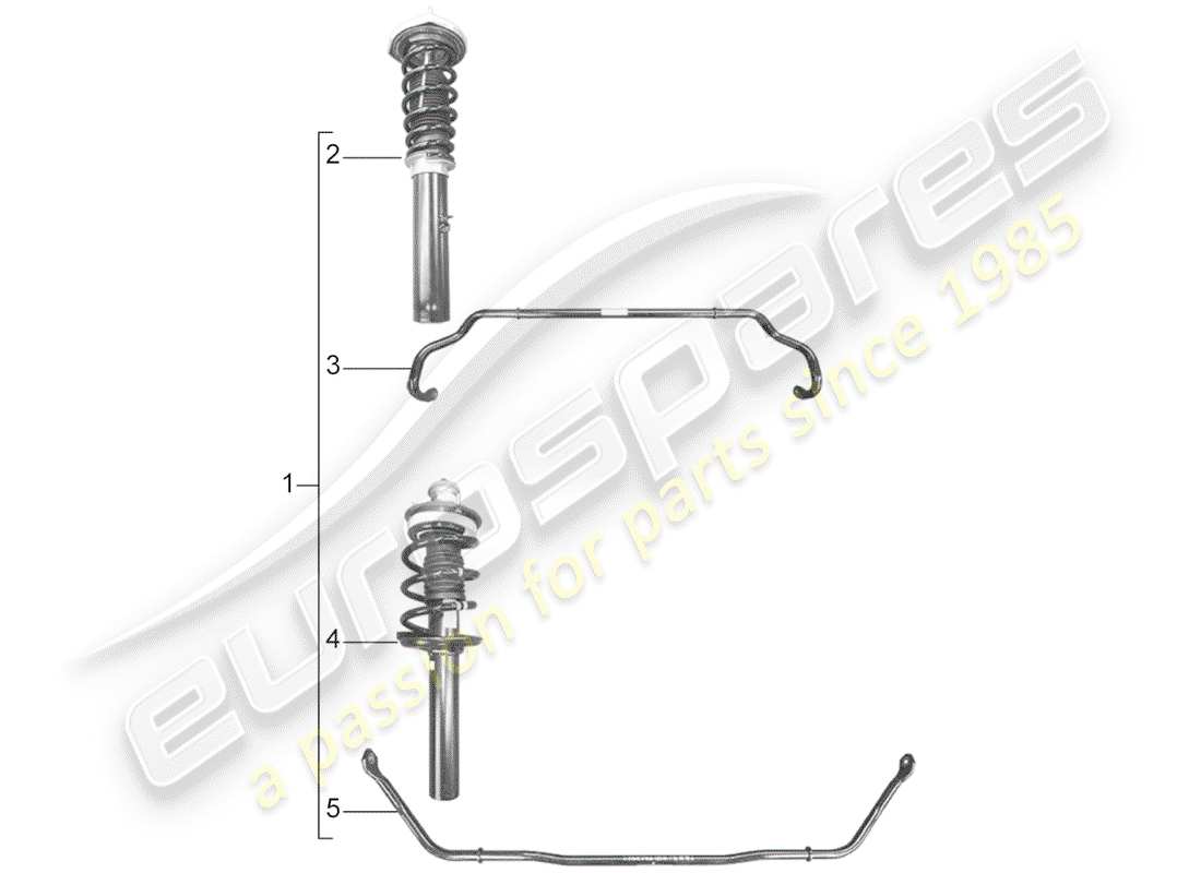porsche tequipment 98x/99x (2020) sports suspension kits parts diagram
