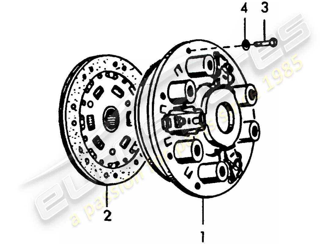 porsche 1955 (356/356a) clutch parts diagram