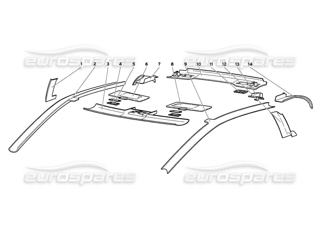 lamborghini diablo 6.0 (2001) passenger compartment trims parts diagram