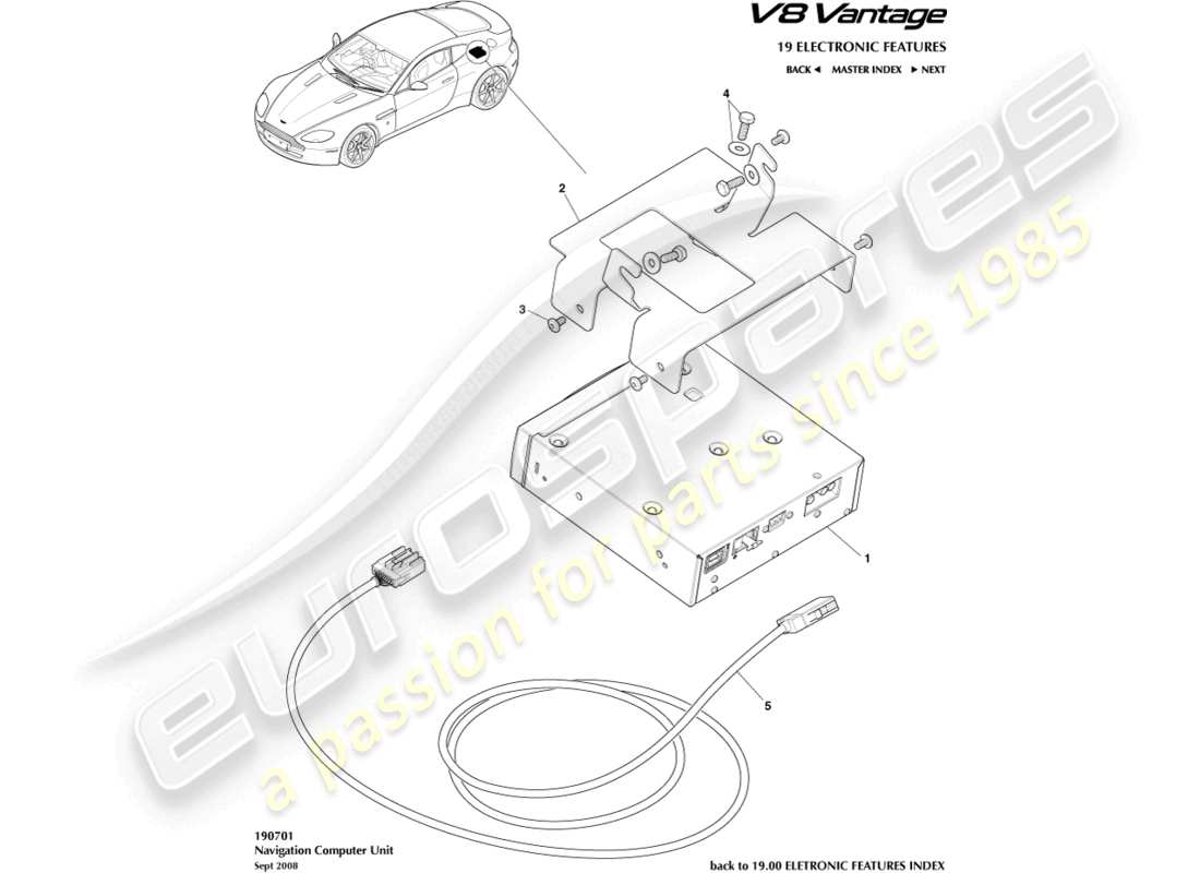 aston martin v8 vantage (2015) navigation, to 12my part diagram